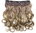Clip-in hair extension 5 clips wide curled wavy ombre dark blonde ash blond mix 15 inches