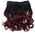 Clip-in hair extension 5 clips wide curled wavy ombre mix of black and garnet red 15 inches