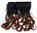 Clip-in hair extension 5 clips wide curled wavy ombre mix of black and copper brown 15 inches