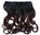 Clip-in hair extension 5 clips wide curled wavy ombre mahogany mix of dark brown auburn 15 inches
