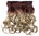 Clip-in hair extension 5 clips wide curled wavy ombre mix of light copper brown ash blonde 15 inches
