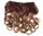 Clip-in hair extension 5 clips wide curled wavy ombre mix light copper brown dark blonde 15 inches