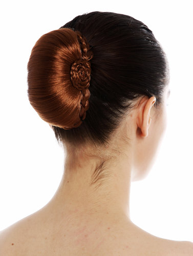 Hairpiece Hairbun Bun Hair knot rose oval conch shell style braided light copper brown auburn