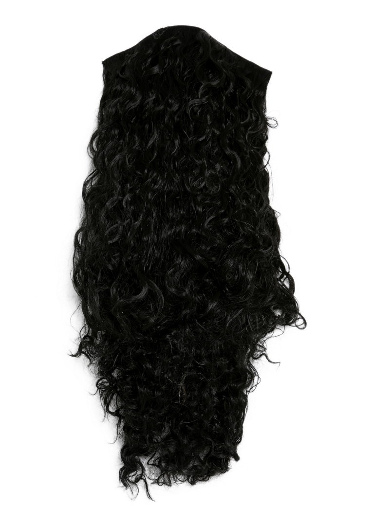WIG ME UP - L901-1B Hairpiece Half wig 3/4 wig wide Clip-in extension curls  curly curled voluminous black 20 inches