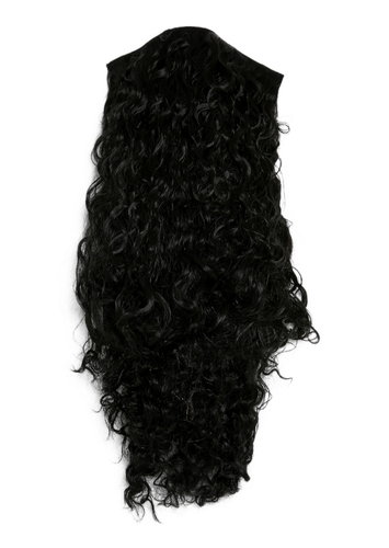Hairpiece Half wig 3/4 wig wide Clip-in extension curls curly curled voluminous black 20 inches