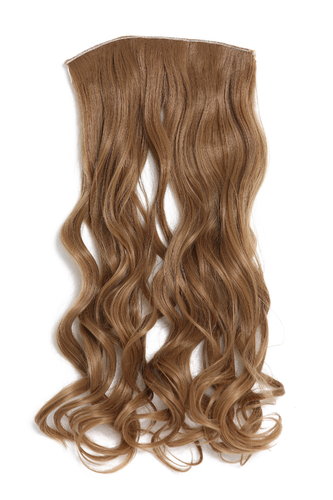 Hairpiece Halfwig 5 Microclip Clip-In Extension wide full back of head long curled dark blond