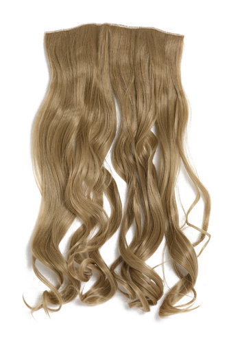 Hairpiece Halfwig 5 Microclip Clip-In Extension wide full back of head long curled ash blond