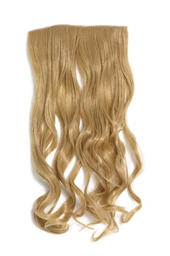 Hairpiece Halfwig 5 Microclip Clip-In Extension wide full back of head long curled  gold blonde
