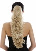 Hairpiece ponytail extension very long massive volume amazing curls kinks golden blonde 23inch