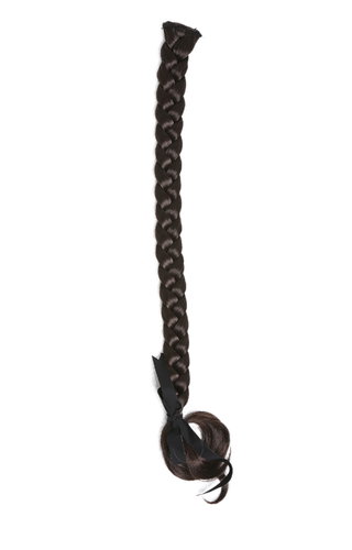 Braided Plait Hairpiece plaited Clip-in Hair Extension 20inches long medium brown