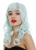 Lady Wig long wavy to curled curls fringe bangs light green