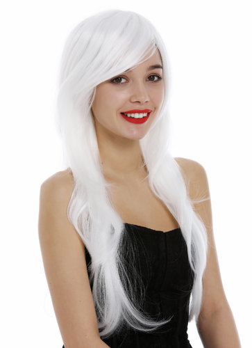 Lady Wig very long layered straight to slightly wavy white Fairy Elf