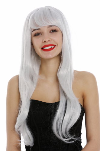 Lady Wig very long layered straight sleek very light white-ish gray Fairy Elf