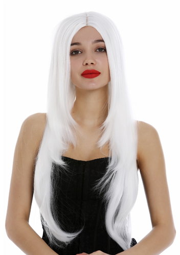 Lady Wig very long parting layered straight sleek white Fairy Elf