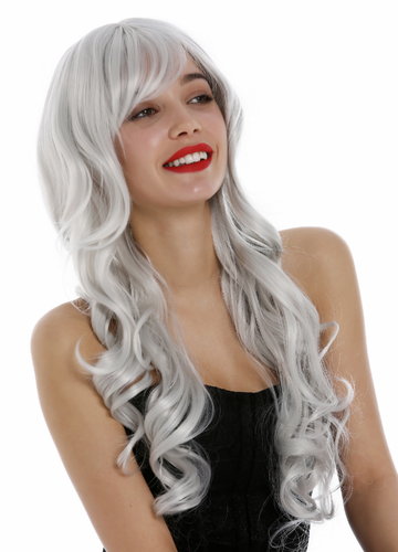 Lady Wig very long wavy to beautiful curls curled white-ish gray grey