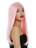 Long Lady Wig straight sleek hair middle parting very light pink Fairy