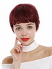 Lady Wig very short Pixie cut 60s retro fringe bangs garnet red