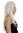 Lady wig long straight but layered parted fringe white-ish blond platinum