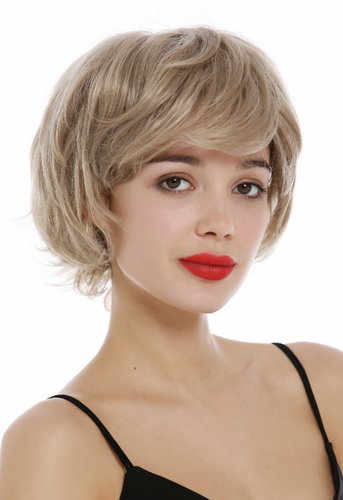 Lady Wig short frayed and naughty Pixie cut blond with silver strands highlights
