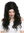 Lady wig long wavy waved middle parting black