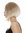 Short Lady Wig concave Bob Longbob choppy cut middle-parting blond streaked bright highlights tips