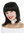 Lady wig short Longbob wide bangs fringe straight sleek but curved tips black