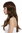 Lady wig long wavy wide bangs 60s vintage retro style medium brown