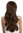 Lady wig long wavy wide bangs 60s vintage retro style medium brown