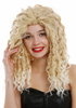 Lady wig lace-front handmade very long voluminous coiling curls ringlets curled blond bleaching tips