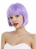 Short Lady Wig classy classic Bob style straight bangs sleek purple