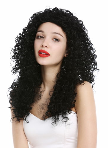 Lady Wig long very curly voluminous curls curled black