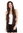 Lady wig extremely long wavy to slightly curled curls middle parting dark auburn blond highlights