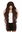 Lady wig extremely long wavy to slightly curled curls middle parting dark auburn blond highlights