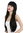 Lady wig very long layered sleek straight fringe black