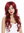 Long lady wig wavy to curled wet look beach style salt and sea effect garnet red
