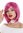 Short lady quality wig bob style sleek concave curvy tips parting dark pink Cosplay