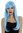 Lady quality wig long sleek haoir side-parted fringe light blue cosplay