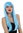 Lady quality wig long sleek haoir side-parted fringe light blue cosplay