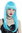 CW-053-T4516 Wig Ladies Women Carnival Halloween long smooth sleek bangs light blue disco