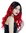 ZM-1001-RED1B Women's Wig long wavy middle-parting ombre black to red