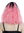 ZM-1002-T1632R1B Cute Women's Wig shoulder-length wavy frizzy kinks fringe ombre black to pink