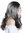 ZM-1013-GEYR4  Ladies Women's wig wavy  parting expressive ombre balayage brown silver grey brown
