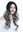 ZM-1029-GRYR1B Ladies' Wig very long slightly curled middle-parting ombre black to grey