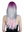 ZM-1031-R20140 Ladies' wig long sleek smooth middle-parting ombre balayage grey and pink hues