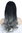 Perücke lang glatt gewellte Spitzen Ombre Dunkelbraun Grau1574-R89A
