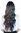 Perücke lang asymmetrische Ombre Farbe Schwarz Graublau Altrosa C8259-612-422