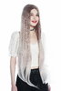 91920 Extremely long Ladies' wig sleek smooth middle-parting ombre dark blond to light blond 90 cm