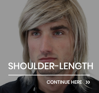 Shoulder-length men's wigs