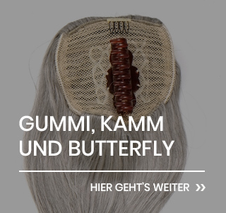 Haarteil mit Haargummi, Steckkamm und Butterfly-Klammer