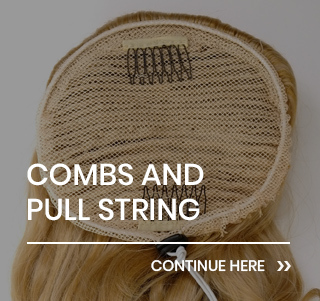 Ponytails with comb or combs and elastic pull string